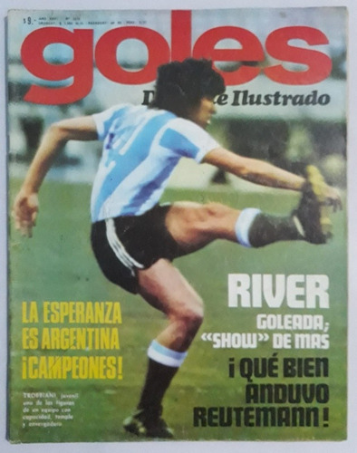 Revista Goles N° 1376 Trobbiani Argentina Campeon Juvenil Fs