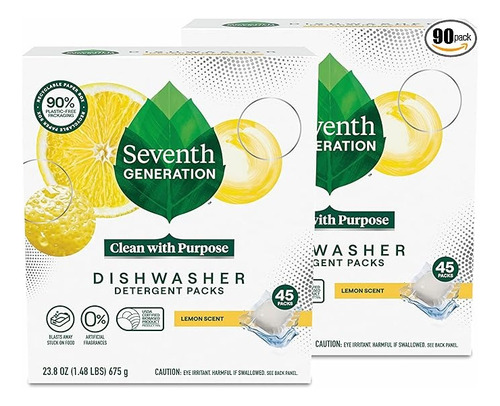 Seventh Generation Detergente Para Lavavajillas Paquete 90pz