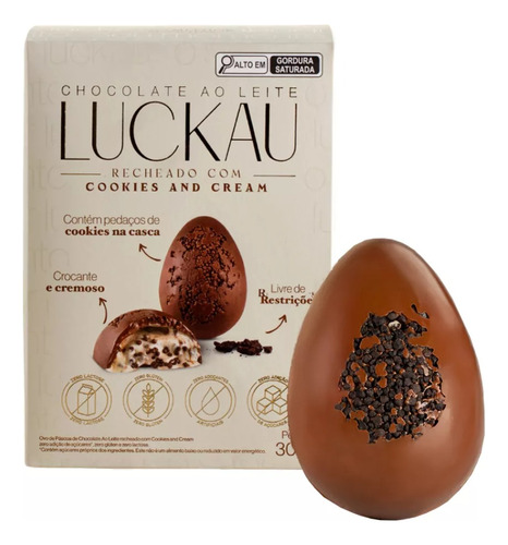 Ovo Páscoa Proteico Chocolate Com Recheio Super Cream Luckau