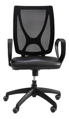 Silla Oficina Jmi Alma 711455 Color Negro Material Del Tapizado Cuero Sintético