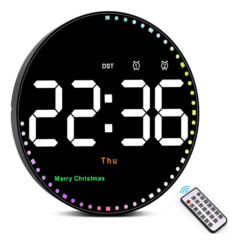 Reloj Pared Digital 10 Pulgadas, Pantalla Grande Con Control