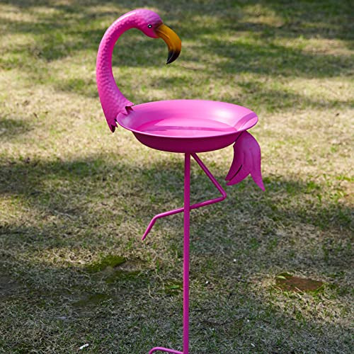 Cuenco De Baño De Pájaros Flamenco, 32 Cm Ancho X 100 Cm Alt