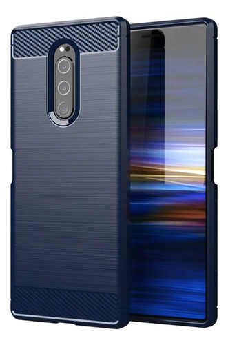 Case Funda Silicona Fibra De Carbono Sony Xperia 1