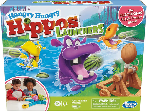 Hasbro Gaming Hungry Hungry Hippos Launchers Game Para Niños