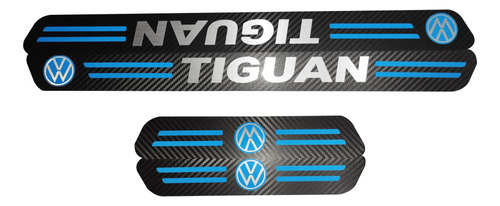 Embellecedores Estribo Interior Vw Tiguan Azul Fibra