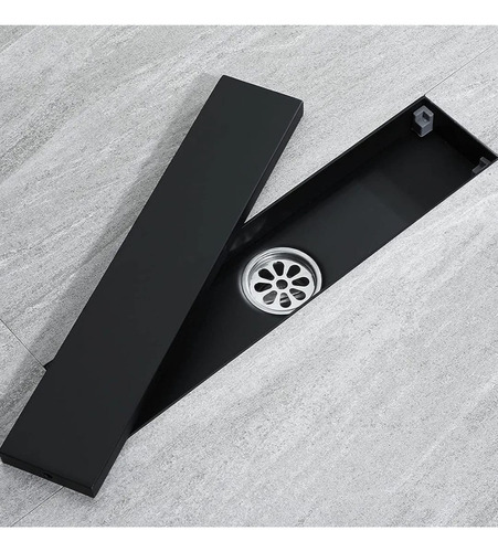 Rejilla Lineal 2 En 1 60x8x5,8 Cm Acero Inoxidable Negro Mat