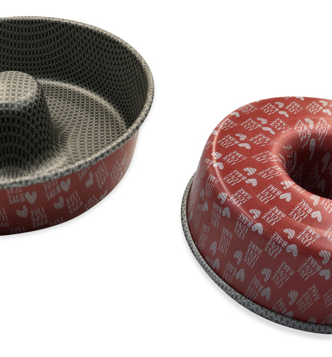 Forma De Bolo Vermelha 22 Cm Redonda
