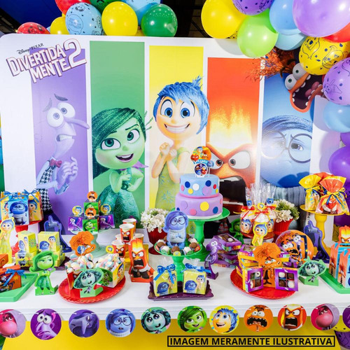 Kit Festa Divertida Mente 8 Decoração Mesa Com Envio Rápido