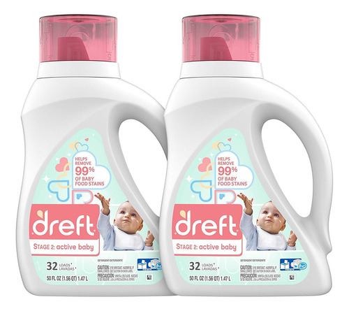 Dreft Etapa 2: Jabn Lquido Detergente Para Ropa Para Bebs, N