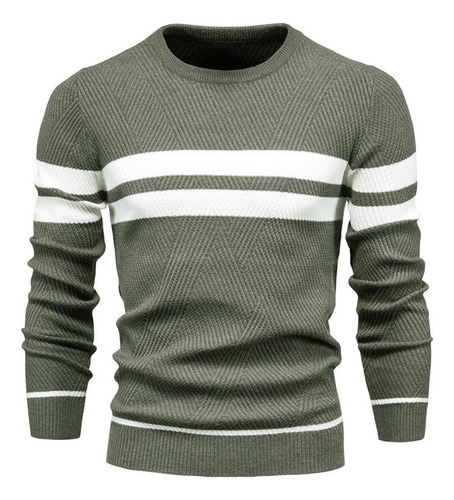 Jersey De Punto Con Cuello Redondo De Invierno Para Hombre.