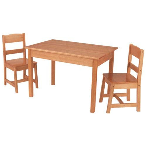 Juego De Mesa Rectangular De Madera 2 Sillas Niños Reg...