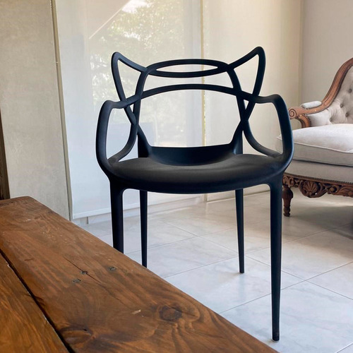 Imagen 4 de 6 de Silla De Comedor Cocina Apilable Master Allegra Color Negro