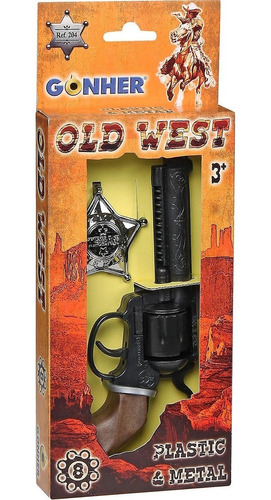 Revolver Gonhher Old West Mas Placa De Sheriff 8 Tiros 