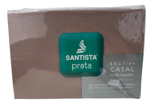 Lençol Casal 150 Fios Santista Prata 100% ALG. Antialérgico Desenho Do Tecido Rose