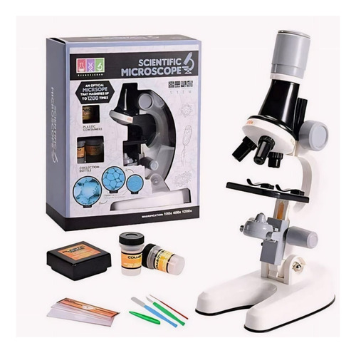 Microscópio Educacional Monocular 100x 400x 1200x Cientifico