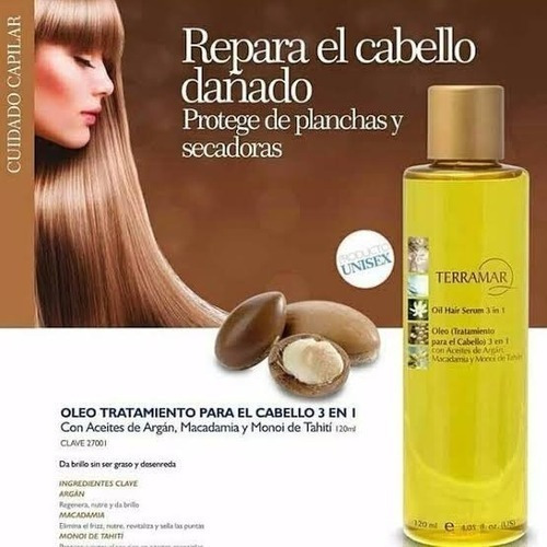 3 Tres Óleo Tratamiento Capilar 3 En 1 Terramar 120 Ml