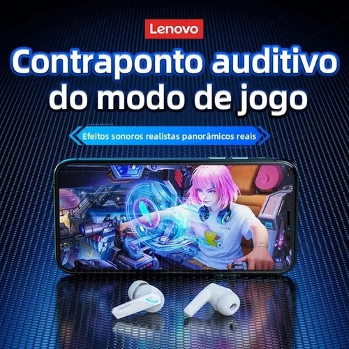 Thinkplus Live Pods GM2 Pro Fone Bluetooth Sem Fio Lenovo Touch Games 5.3