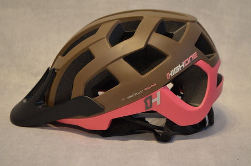 Capacete High One Mtb Cervix  Marrom/rosa Tam=g Apenas