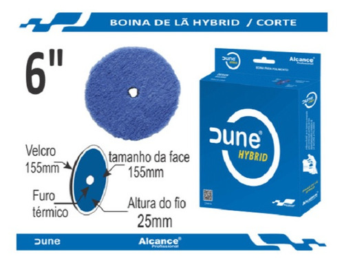 Boina Lã Hybrid Corte Azul 6  Dune (com Furo) Alcance