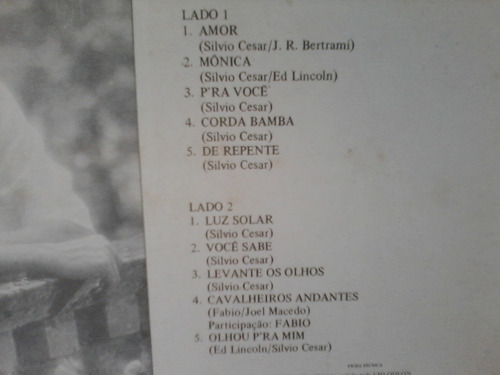 Lp Sivio Cesar - Amor - 1985 - Estado De Novo (Usado)