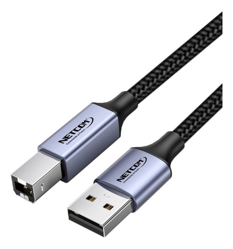 Cable Para Impresora Usb 2.0 A Usb B Netcom De 1.80 Mts