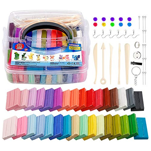 Qmay Kit De Arcilla Polimérica, 32 Colores Para Hornear En H