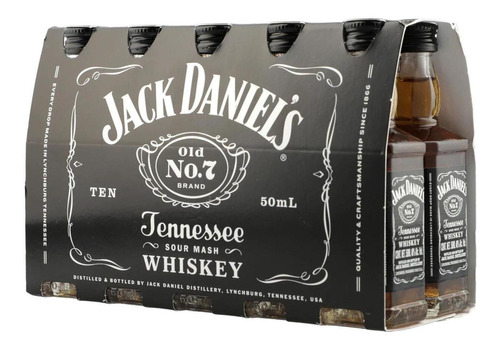 Pack De 10 Whisky Jack Daniels Mini De 50 Ml