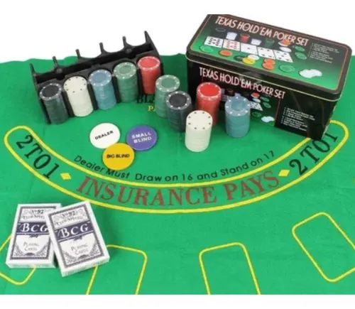 comprar Kit profesional de póquer en lata de 200 fichas Texas Hold'em