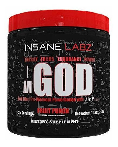 Insane Labz I Am God Pre Workout, High Stim Pre Workout Pow