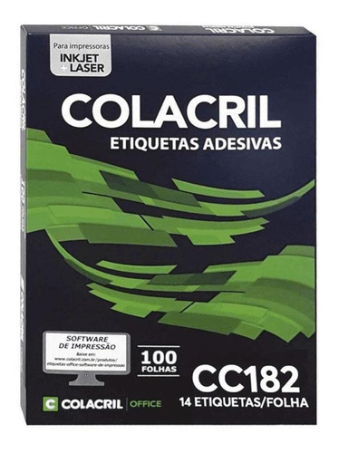 Etiqueta Colacril Carta Inkjet + Laser Cc182 Com 1400 Un