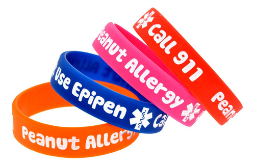 Pulseras Alert Id Que Previenen La Alergia, 4 Unidades