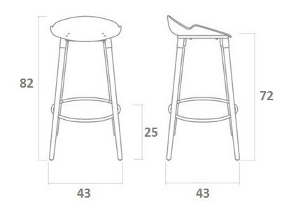 Imagen 6 de 9 de Banqueta Alta Milo Taburete Desayunador Estructura Acero