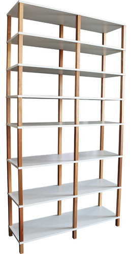 Estante Evolukit 116x38x221 Branco Com 7 Prateleiras
