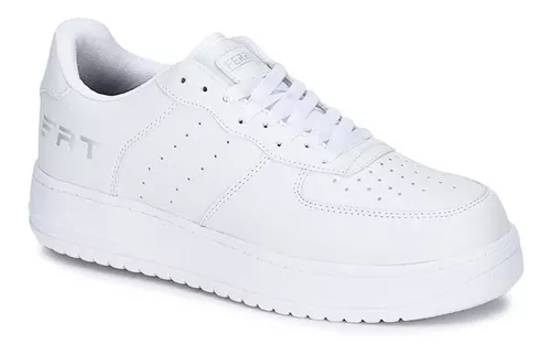 Tenis Blanco Urbano Liso Ferrato Hombre Frt164 Original