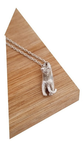 Collar Gato Colgando Plata Joya Catmom Gatito Colgante Anima