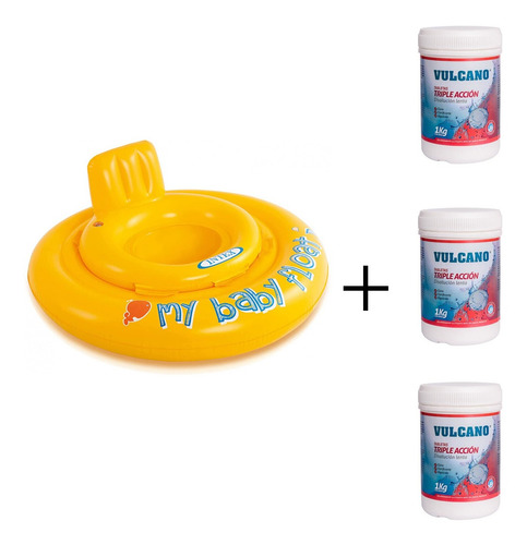 Flotador 70cm My Baby + 3 Tableta Triple Accion 1kg Vulcano