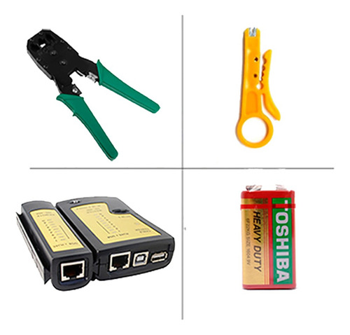 Crimping Rj45 Rj11 + Tester Para Rj45 Y Usb + Pelacable