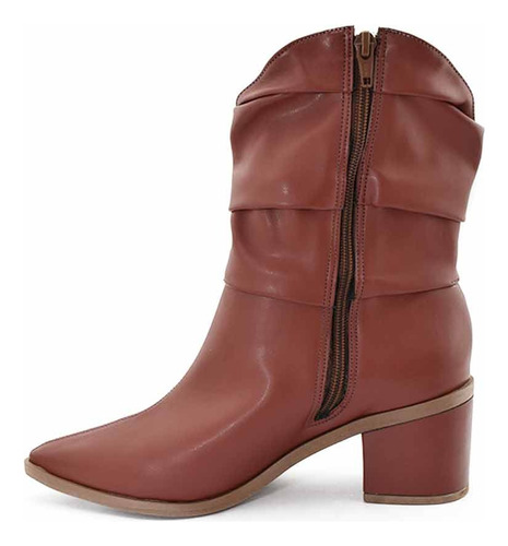 Botas Texanas Mujer Taco Medio Punta Fina Hebilla Elegantes