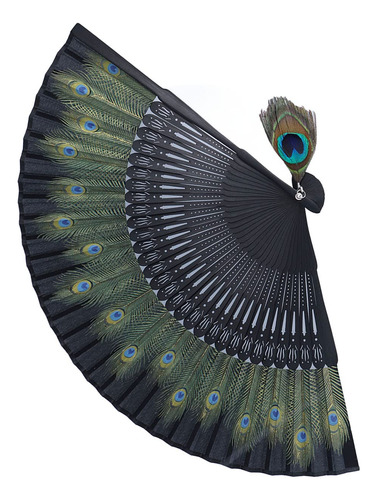 Leque Dobrável, Leque De Osso Preto, Leque De Mão Com