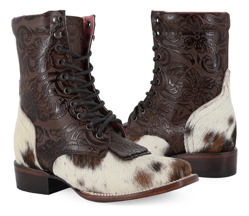 Macarena Lbotin Lace Up Dama Piel Con Pelo