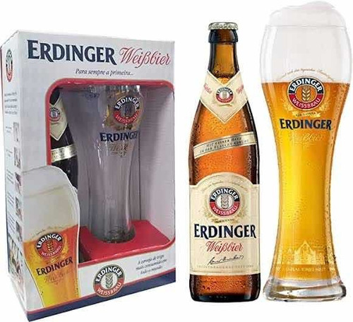 Kit copo Erdinger e cerveja Weissbier Erdinger 500ml