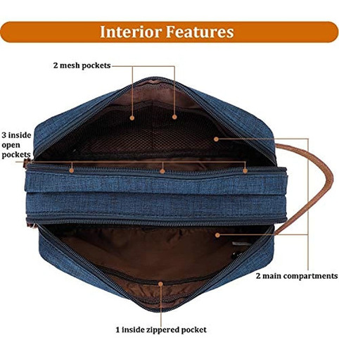 Imagen 3 de 5 de Bolsa De Aseo Para Hombre Kit De Dopp Bolsa De Viaje Para Ba