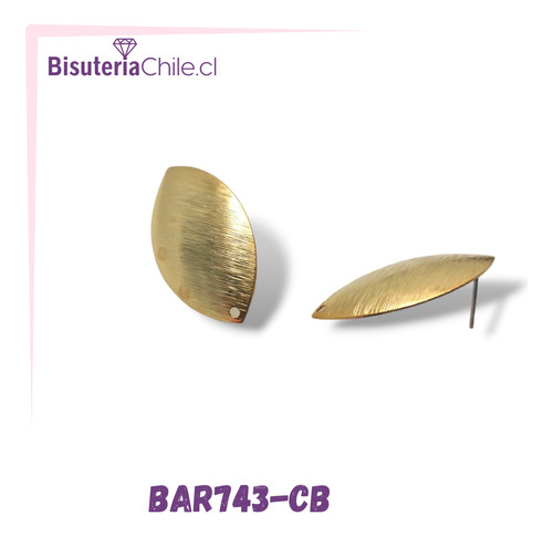 Base De Aro Baño De Oro De 18 K, 30 X 17 Mm, Por Par