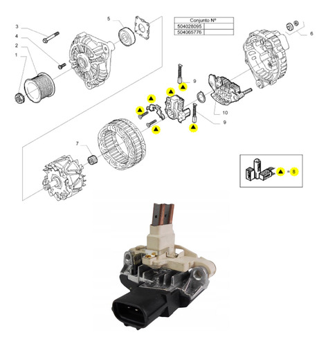 Regulador De Tension Alternador Nuevo Stralis Iveco 42548121