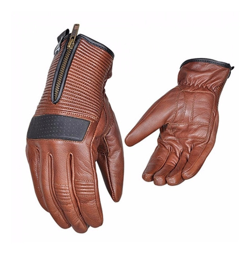 Guantes Retro Cuero Café Talla M Scrambler/custom/cafe Race