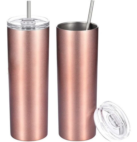 Termo Vaso Para Bebidas 20oz Acero Inox Doble Pared 600ml Color Oro rosa