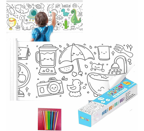 Rollo De Papel Para Colorear Dibujo Para Niños,manualidades