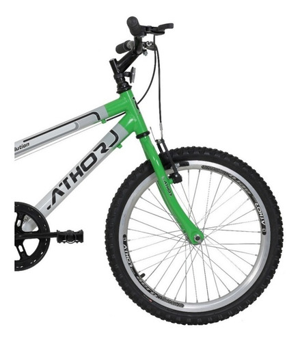 Imagem 2 de 2 de Bicicleta de passeio infantil Athor Bikes Evolution aro 20 Único 1v freios v-brakes cor verde com descanso lateral
