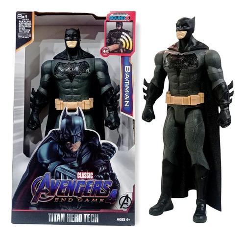 Muñeco Batman Grande 30cm Con Luz Y Sonido Superhéroes 