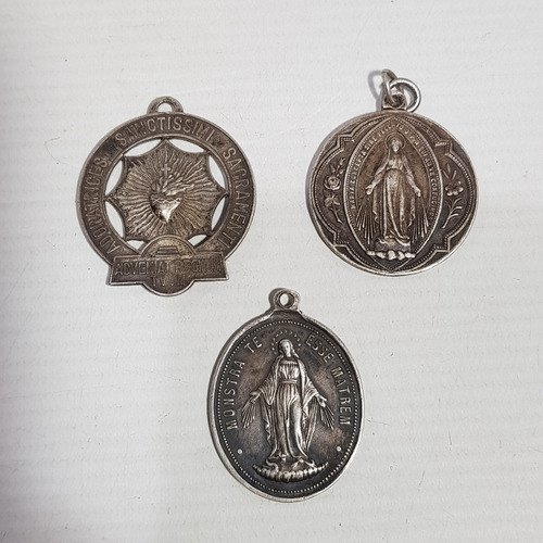 Antiguas Medallas Religiosas Ex Calidad Maria Lote Mag 61983